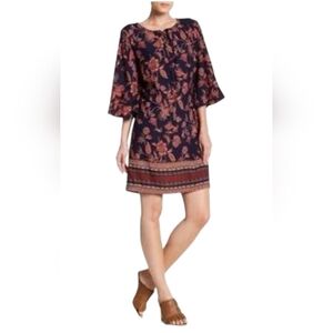 Beachlunchlounge Floral Print Shift Dress Sz Small 19" Pit to Pit 35" Length